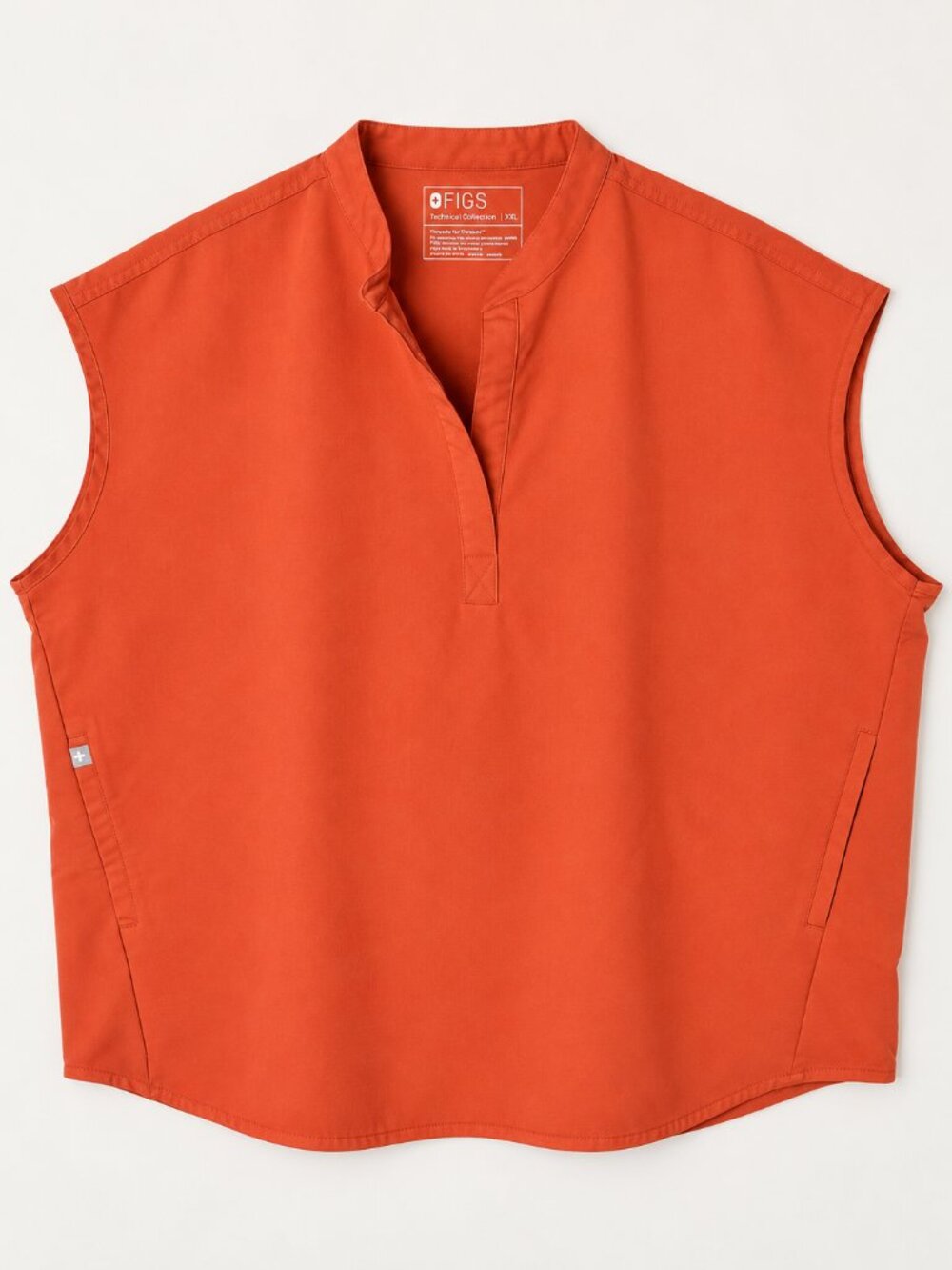 Figs Rafaela Oversized Scrub Top Spiced Cider Orange XXL Women's